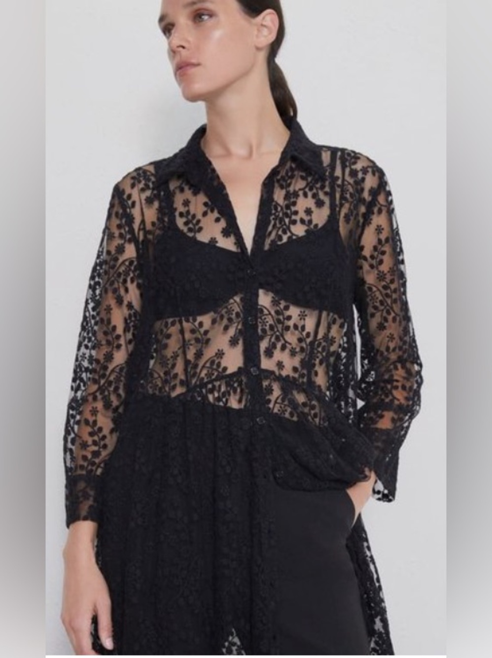 Zara Sheer Shirtdress Cover All - Picture 11 of 11